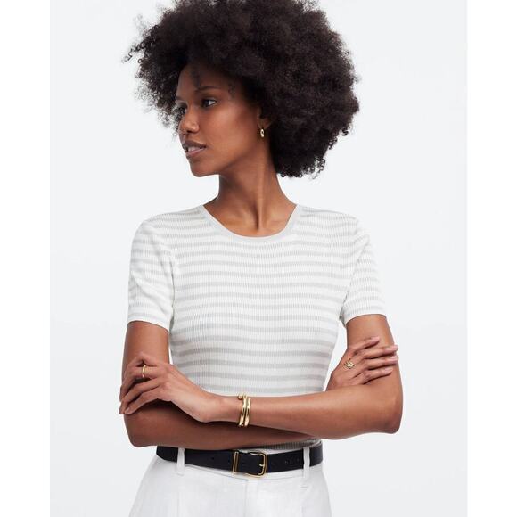 Madewell Micro-Rib Sweater Tee Monument Small - Picture 1 of 6
